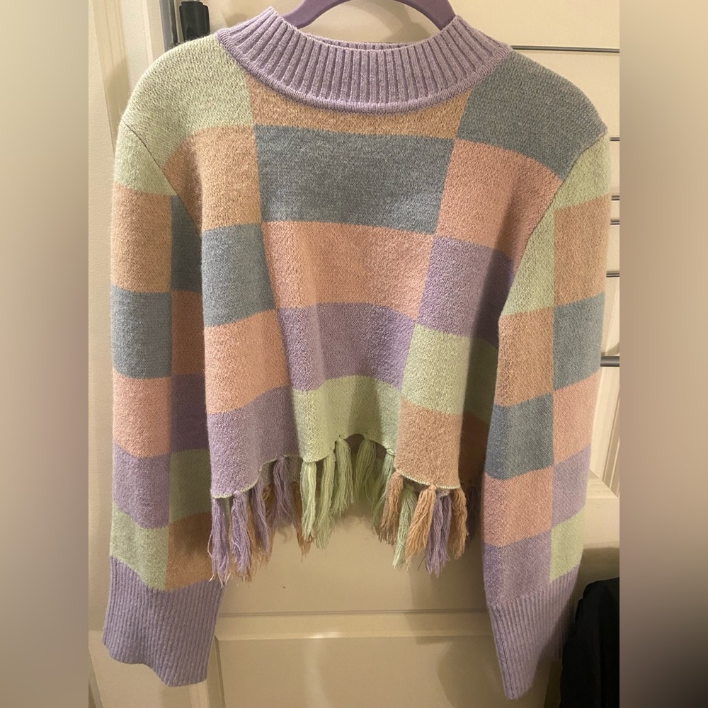 Boutique Checkered Sweater